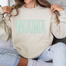 Load image into Gallery viewer, MAMA Check Teal  // adult crewneck