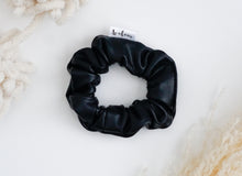 Load image into Gallery viewer, Black Faux // mini scrunchie