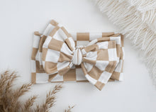 Load image into Gallery viewer, Beige Check // floppy knot