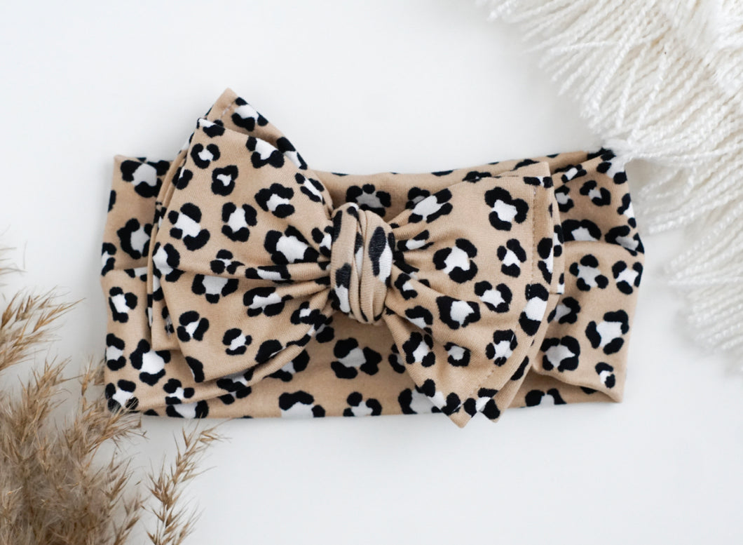 Beige Leopard // floppy knot