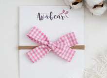 Load image into Gallery viewer, Light Pink Gingham // schoolgirl bow
