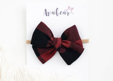 Load image into Gallery viewer, Maroon Plaid // large bow