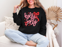 Load image into Gallery viewer, Holly Jolly // black adult crewneck