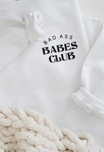 Bad Ass Babes Club White// crewneck