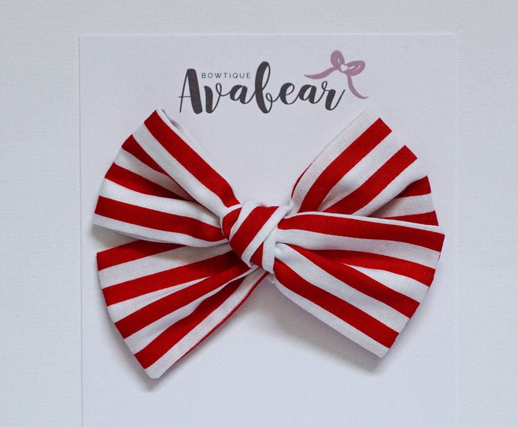 Red Stripe // large bow