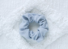 Load image into Gallery viewer, Distressed Light Wash // mini scrunchie