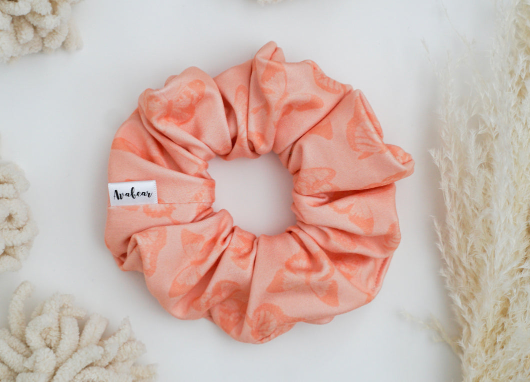 Orange Butterflies // full size scrunchie
