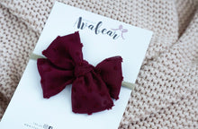 Load image into Gallery viewer, Maroon Swiss Polka // large bow